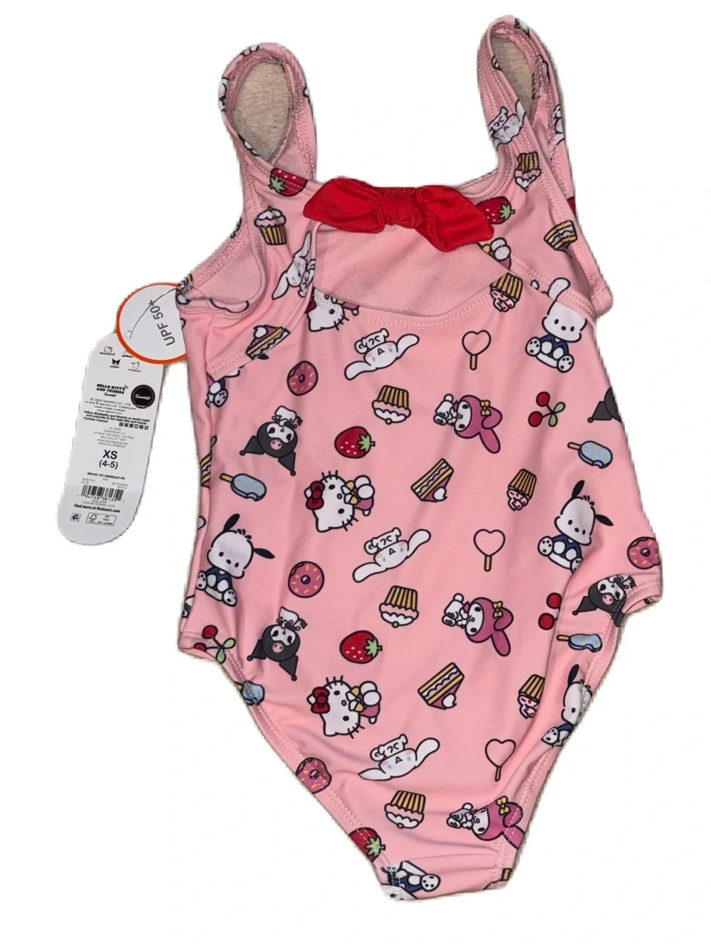 Hello Kitty & Friends Pink Printed Girls' One-Piece Swimsuit Girls XS (4-5)